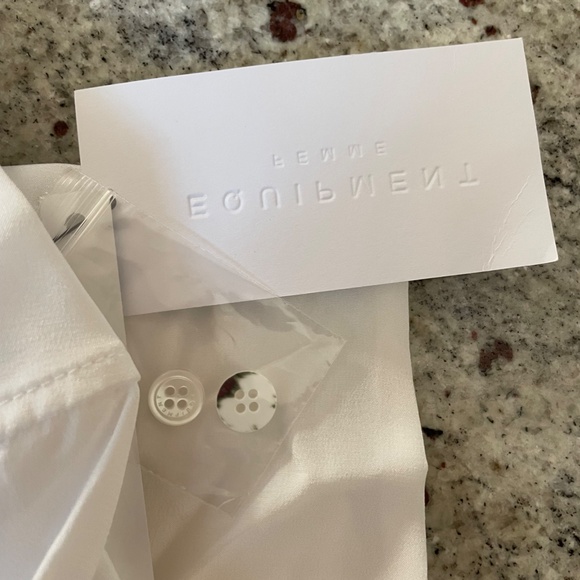 Bright White Essential Silk Shirt from Equipment XXL - Picture 8 of 9